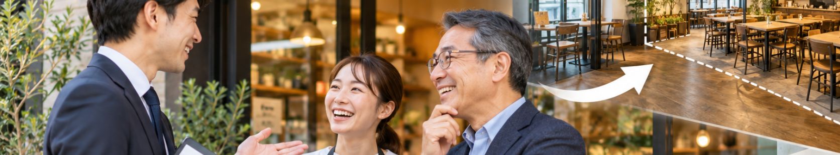 隣接店舗を一体化して店舗を拡張したイメージ